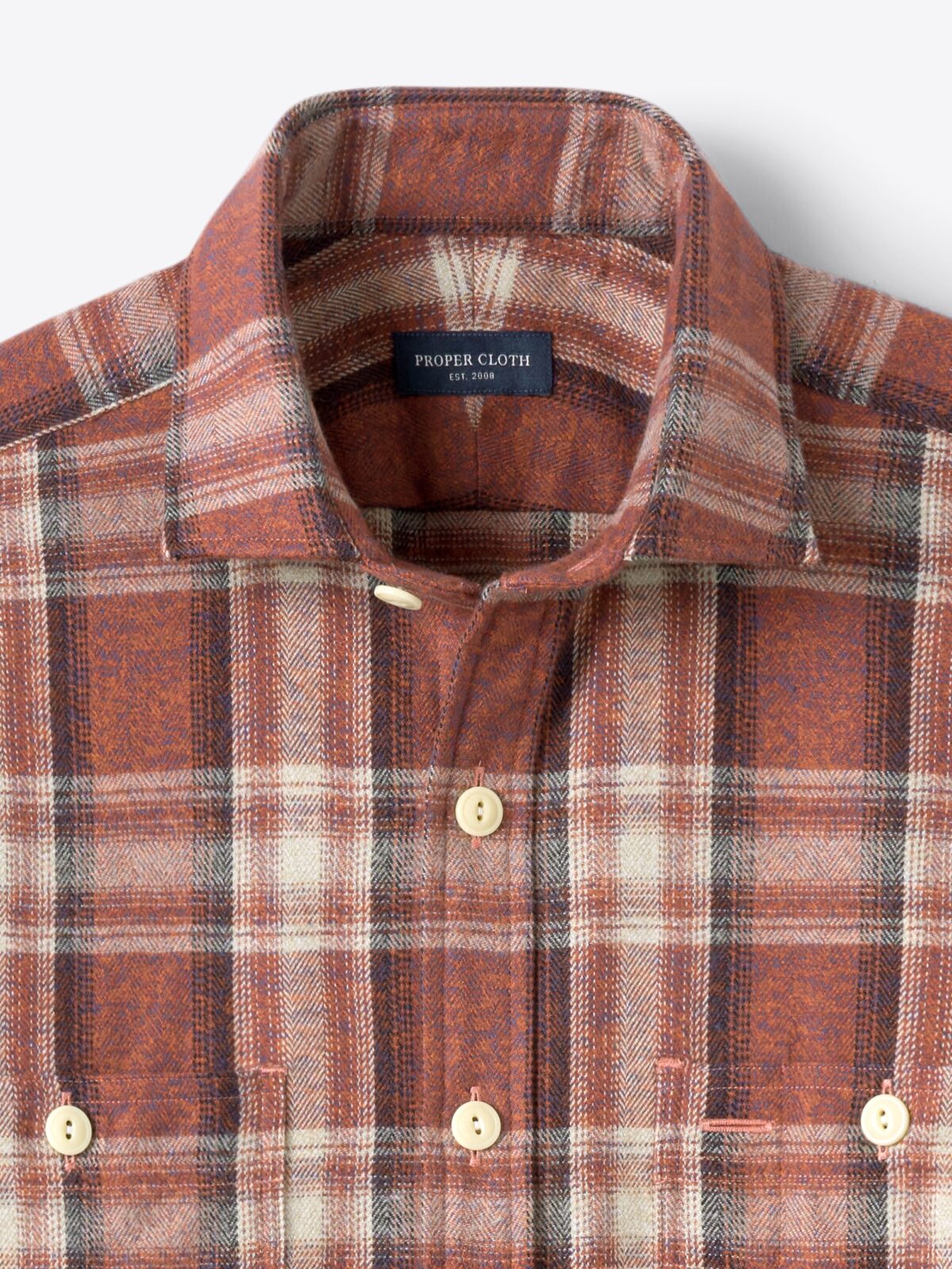 Japanese Rose Large Ombre Plaid Flannel Shirt by Proper Cloth