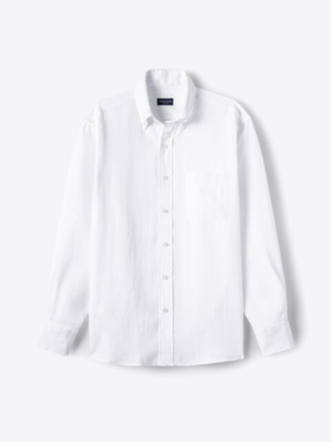 Portuguese White Cotton Linen Western Shirt Shirt
