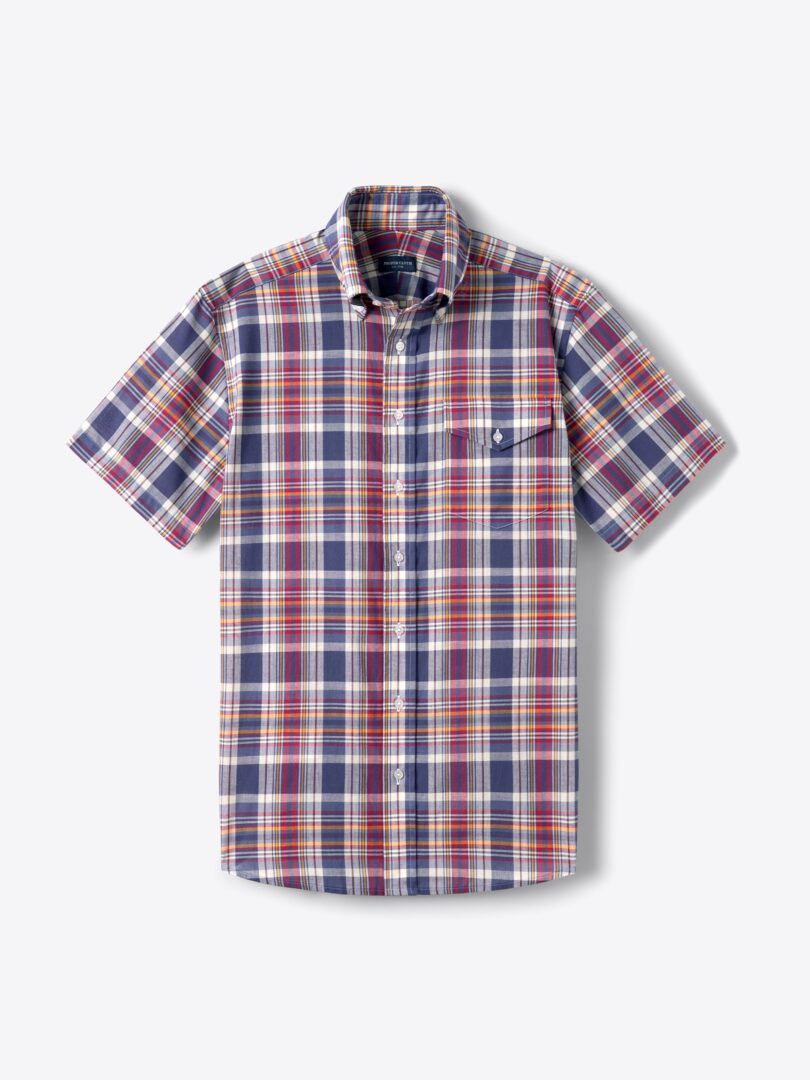 Blue Red and Gold Indian Madras 