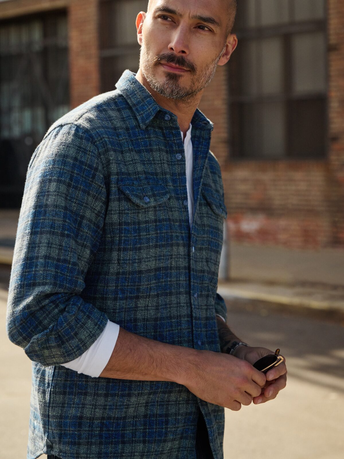 The Japanese Low Twist Shirt in Black Watch