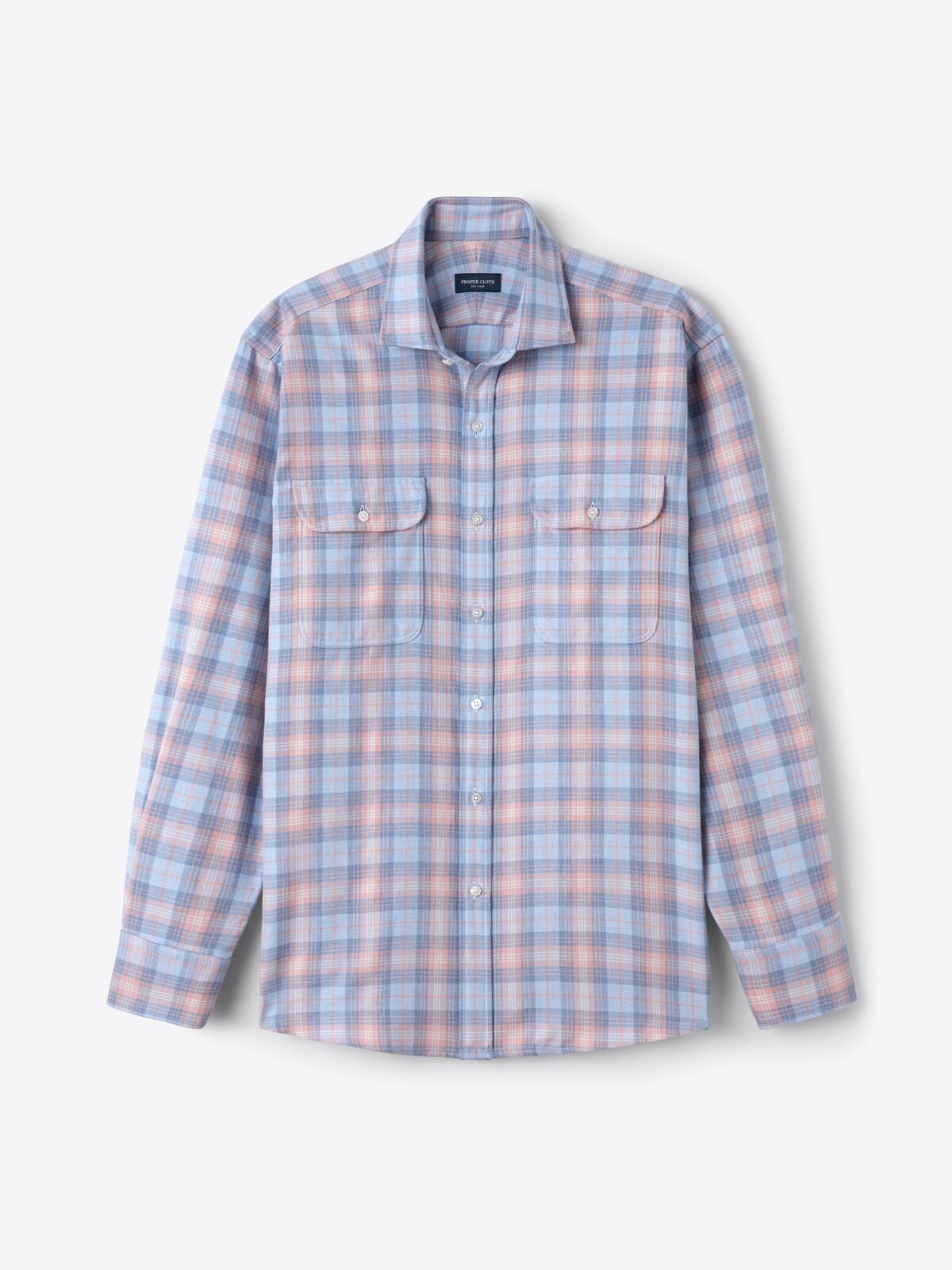 Slate and Rose Melange California Plaid Shirt by Proper Cloth