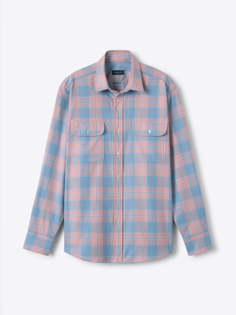 Thumb Photo of Faded Blue and Rose Melange California Plaid