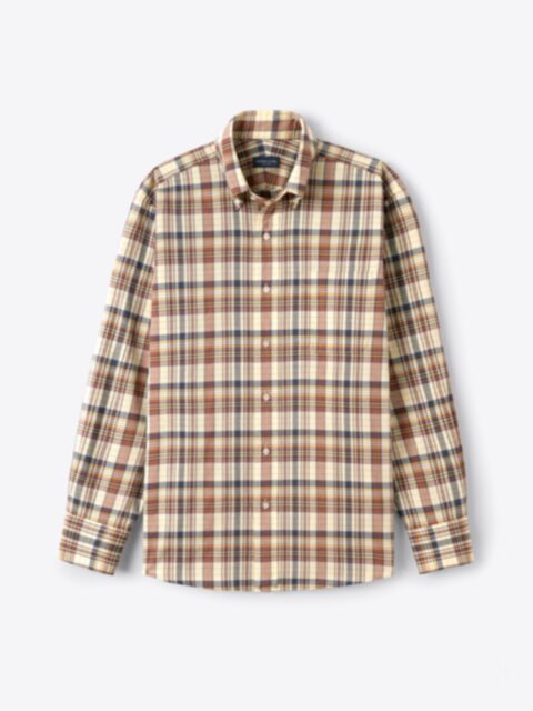 Shop Terra Cotta Cream and Navy Madras