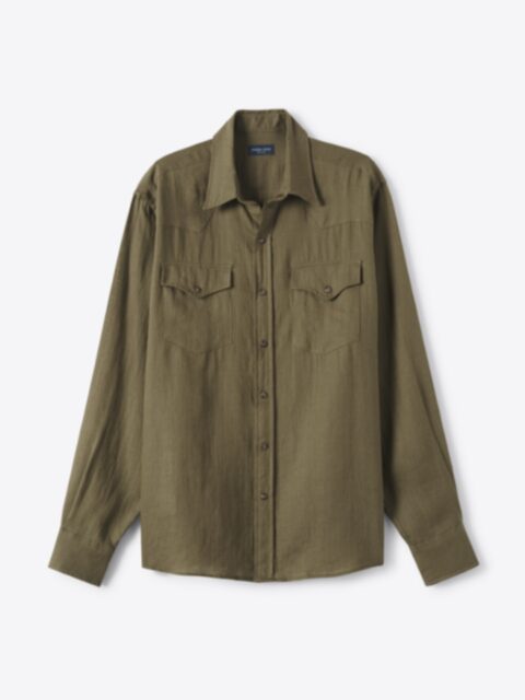 Suggested Item: Baird McNutt Olive Irish Linen Western Shirt
