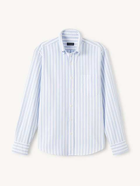 トップス Simply Complicated OXFD SHIRT STRIPE The Clark Oxford Cloth Button Down in Blue Multi Stripe