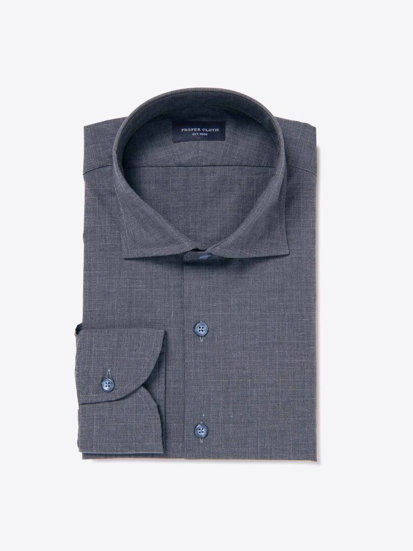 Bleecker Grey Crosshatch Melange Men's Dress Shirt 