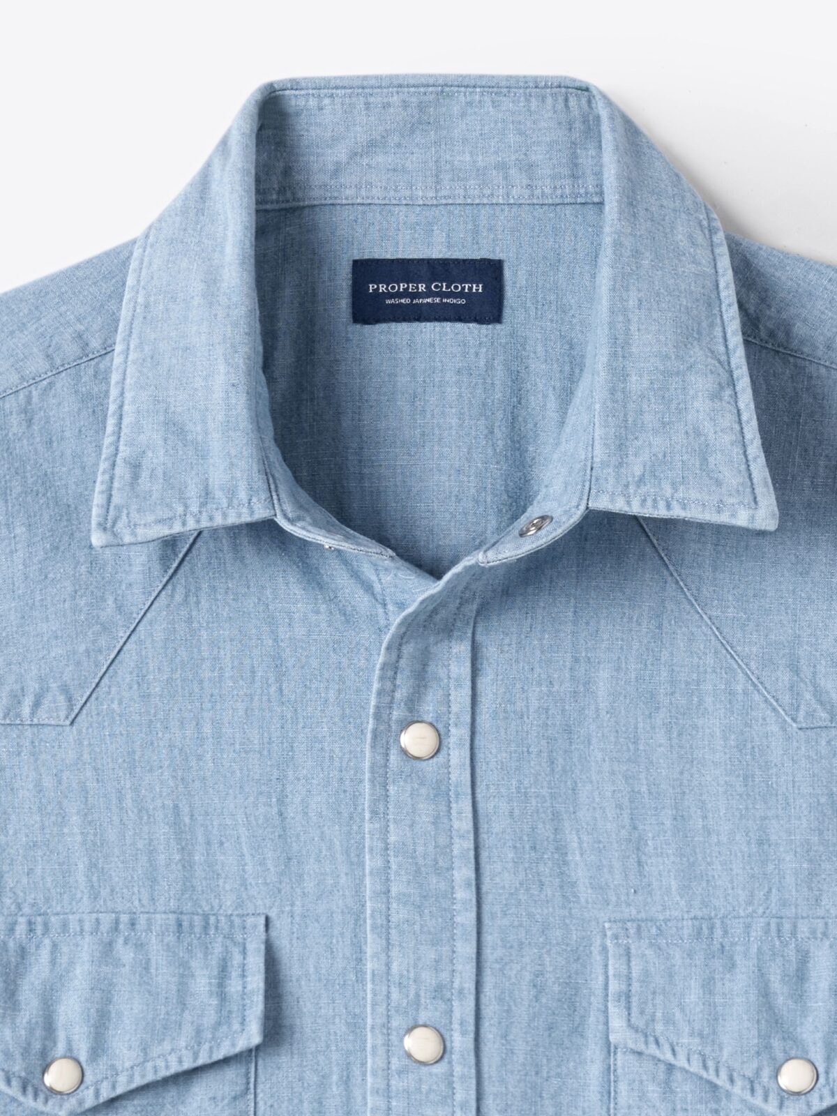 The Washed Denim Western Shirt in Light Wash Chambray
