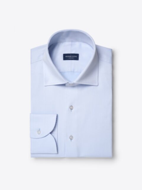 Shop Non-Iron Light Blue 140s 3-Ply Twill