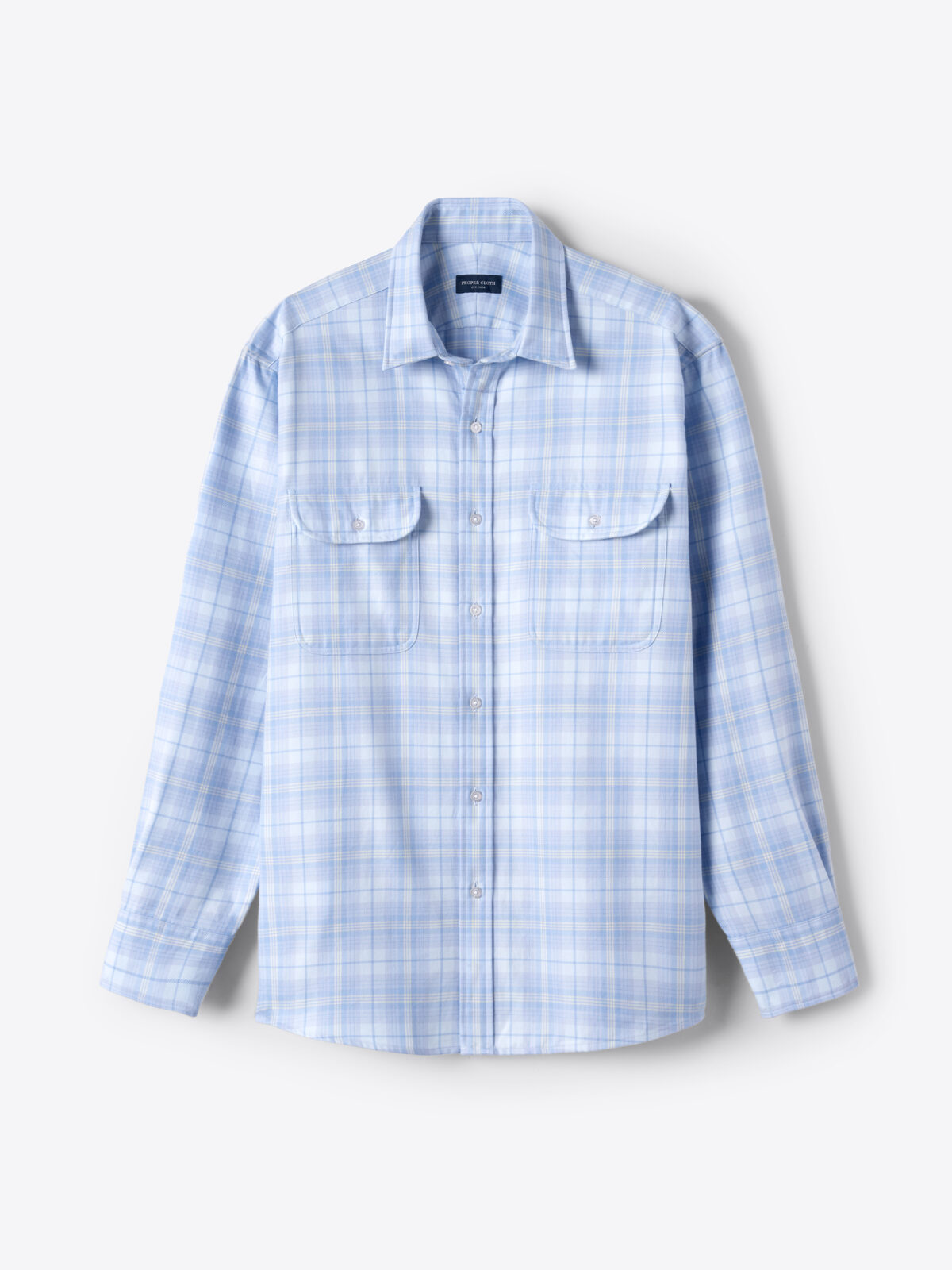 トップス EXAMPLE PLAID SHIRT /WHITE x BLUE
