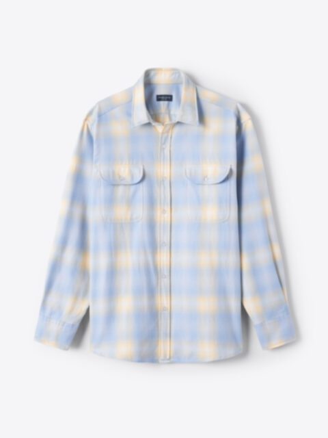 Shop Light Blue and Lemon Ombre California Plaid