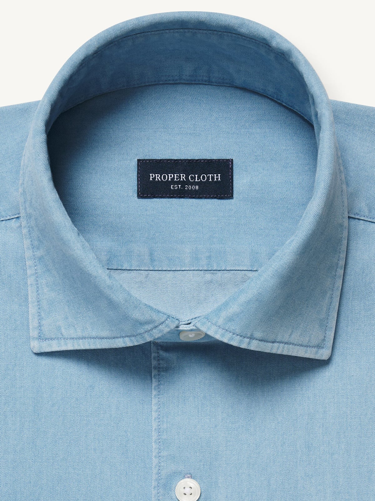 Albiate Light Wash Indigo Denim Dress Shirt Shirt