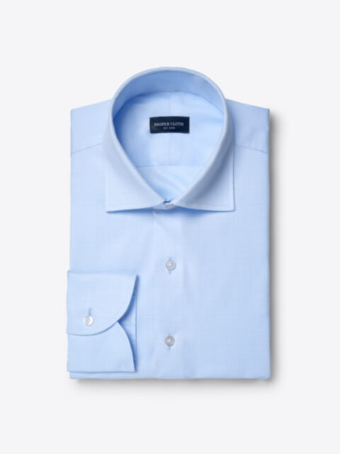 Shop Mayfair Wrinkle-Resistant Light Blue Glen Plaid