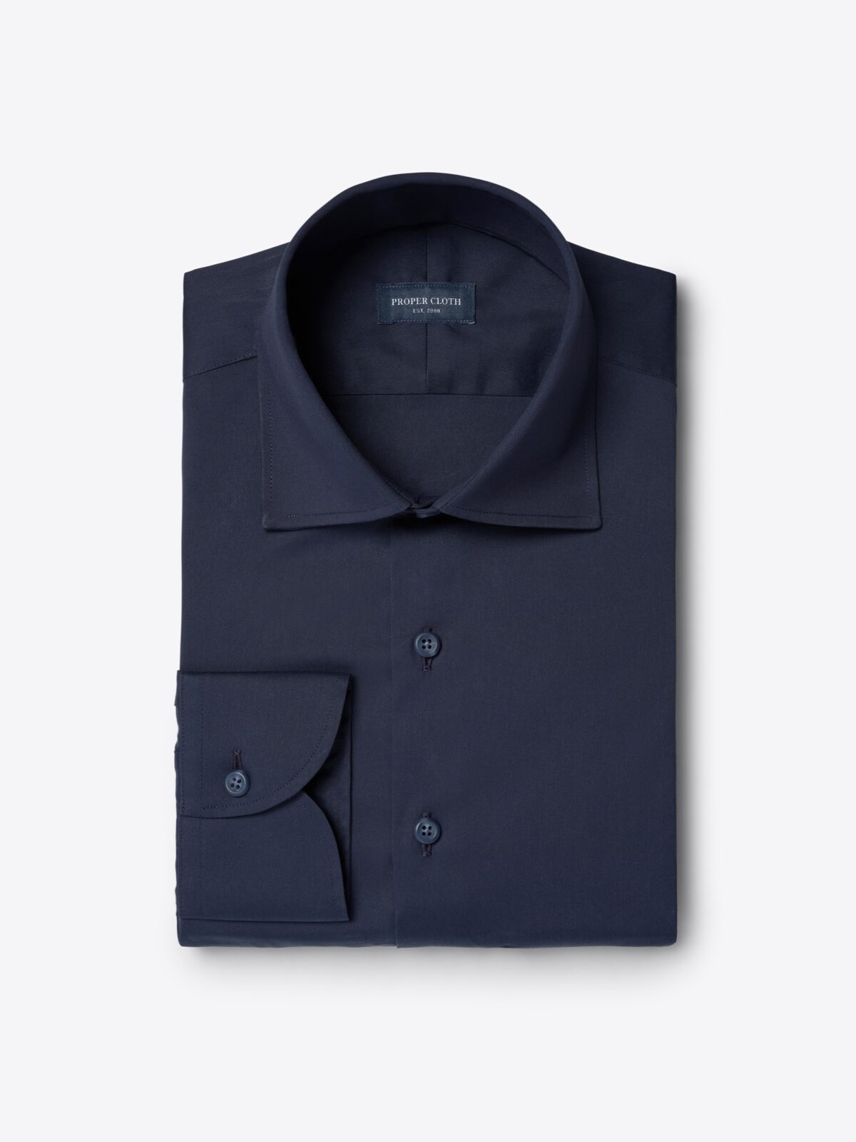 The York Stretch Broadcloth Dress Shirt in Navy The York Stretch Broadcloth Dress Shirt in Navy