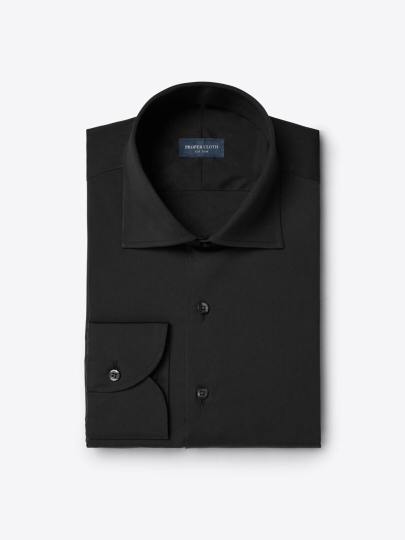York Black Stretch Poplin 