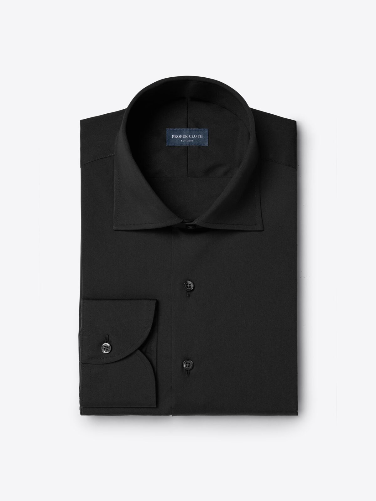 York Black Stretch Poplin Shirt