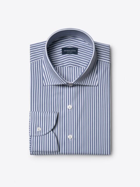 Shop York Navy Stripe Stretch Poplin