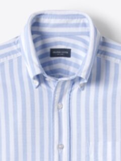 The Short Sleeve Lightweight Oxford Shirt in Light Blue Wide The Short Sleeve Lightweight Oxford Shirt in Light Blue Wide