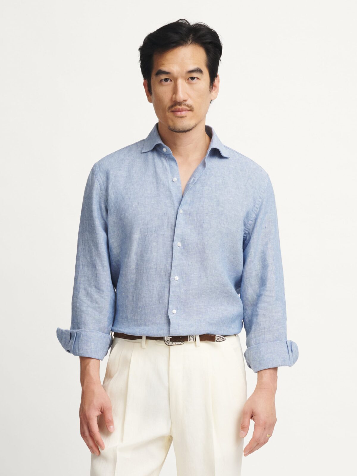 blue dress shirt gray pants Athletic Fit Stretch Suit Men Elegant Navy Blue Shirt