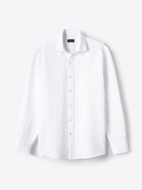 Shop White Washed Linen and Cotton Jacquard