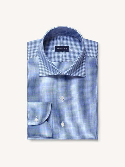 The Genoa Broadcloth Shirt in Light Blue Pencil Stripe