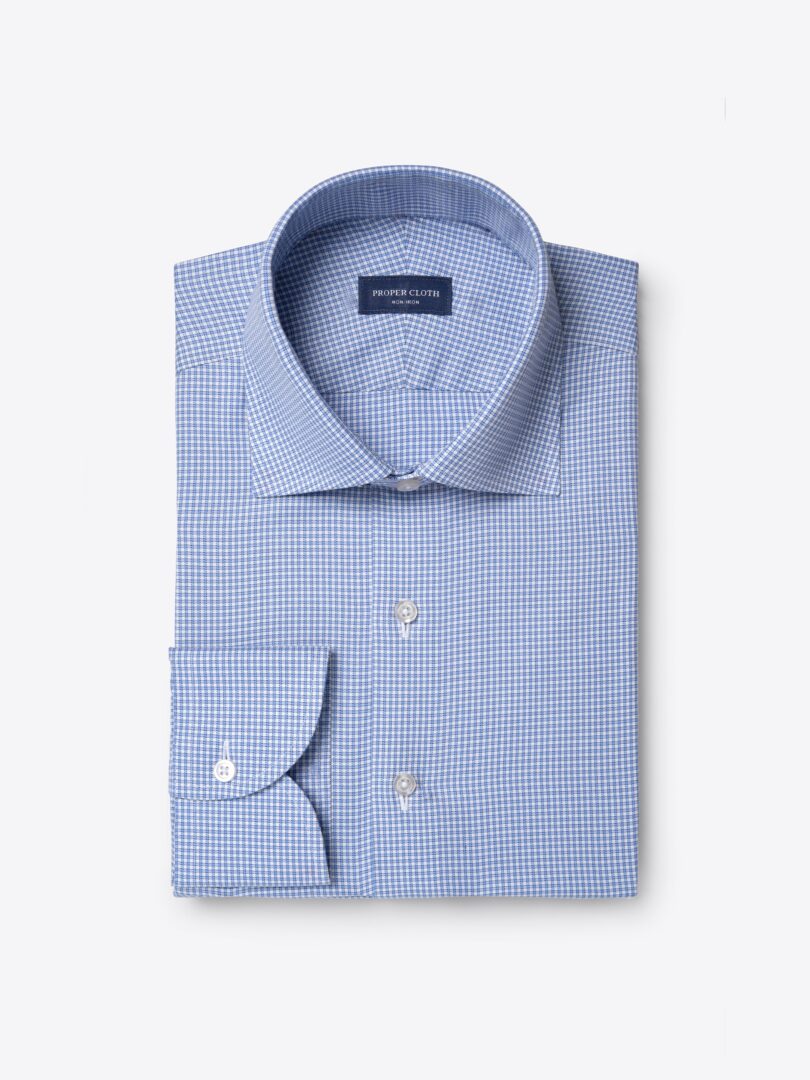 Non-Iron Blue Border Check 