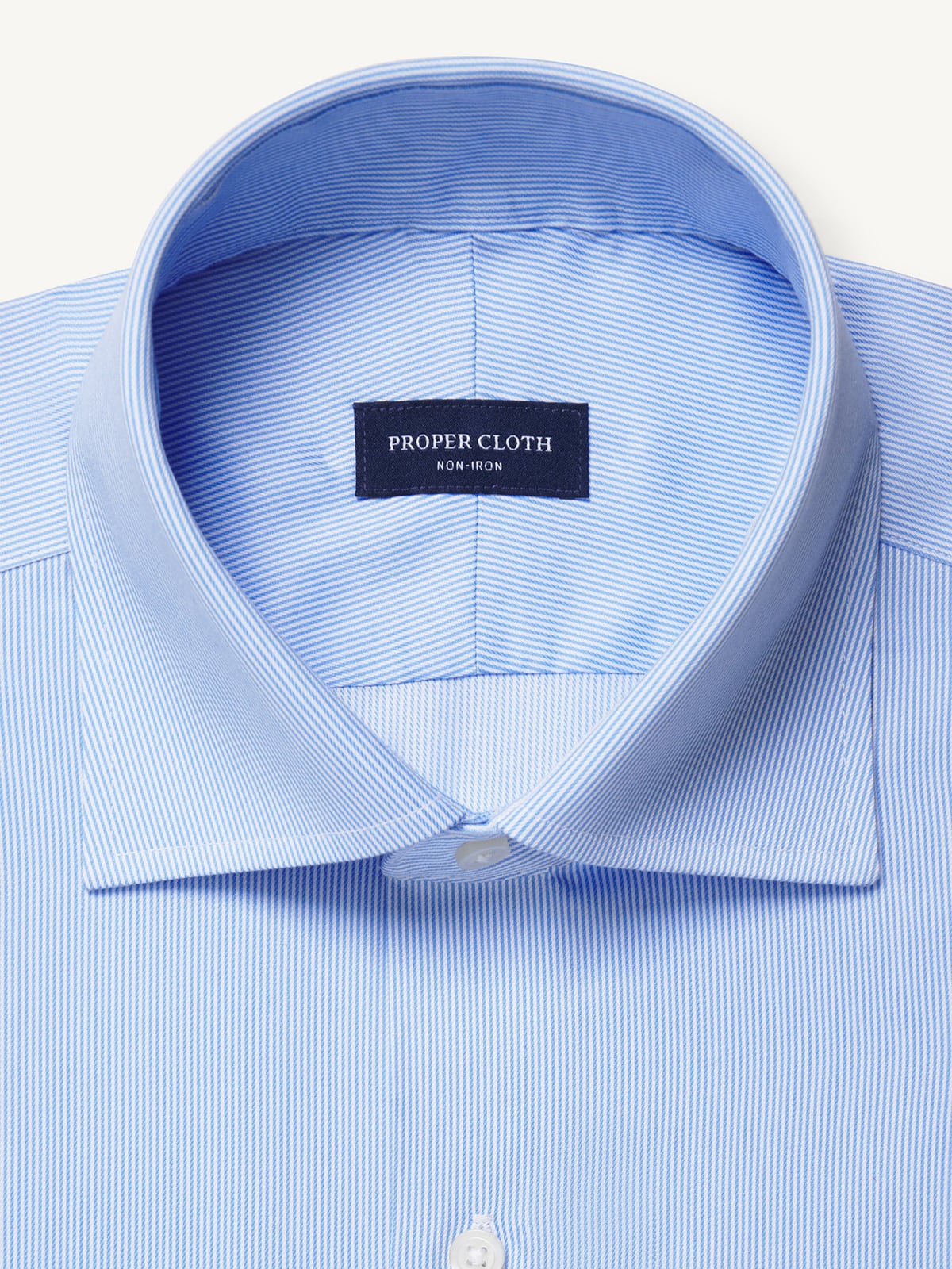 chinese dress ladies Extreme Cutaway Collar Non-Iron Light Blue Thin Stripes Shirt 41 / US 16 main image 0