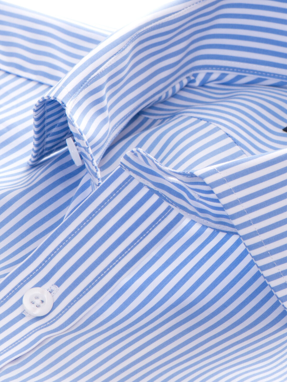 140s Light Blue Wrinkle-Resistant Bengal Stripe Tailor Made Shirt