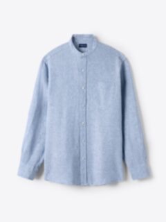 Blue Chambray Washed Linen Shirt by Proper Cloth