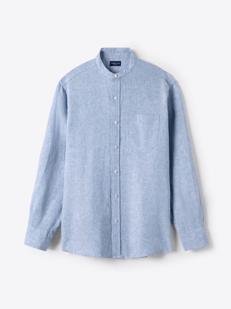 The Washed Linen Band Collar Shirt Product