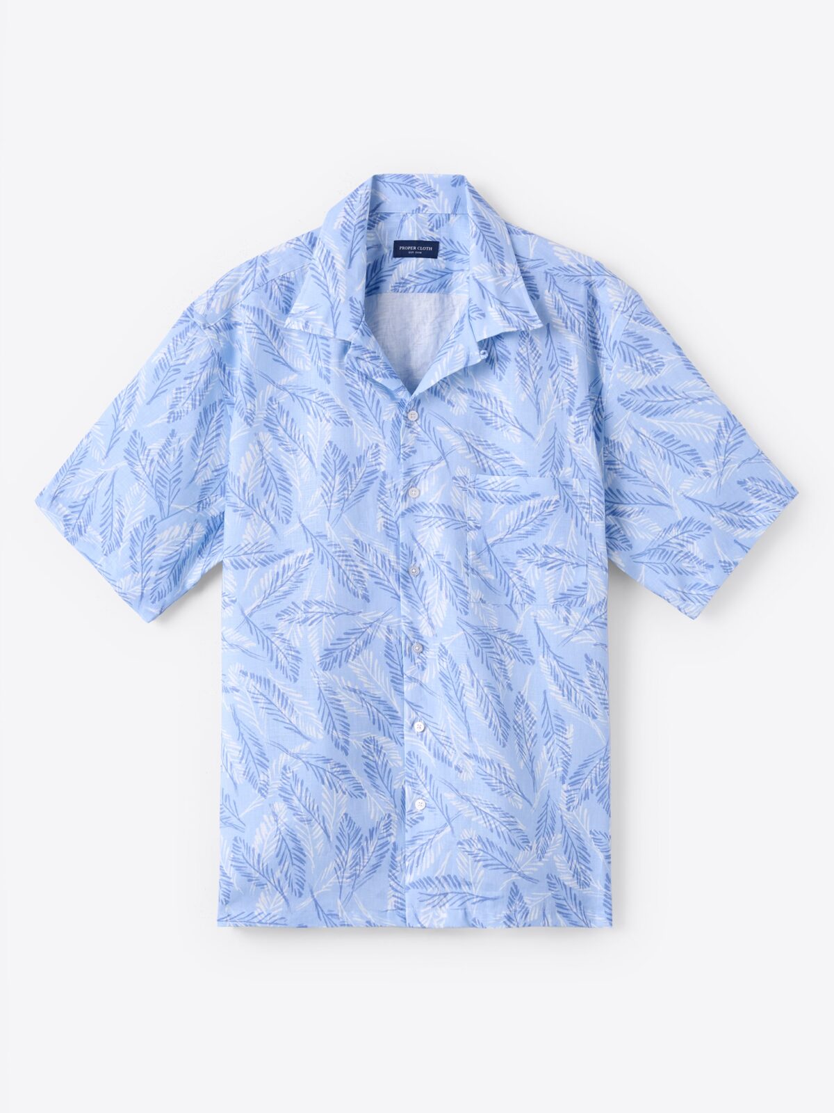 トップス Albini Linen Pullover Shirt Blue L Linen Shirt Albini Light Blue