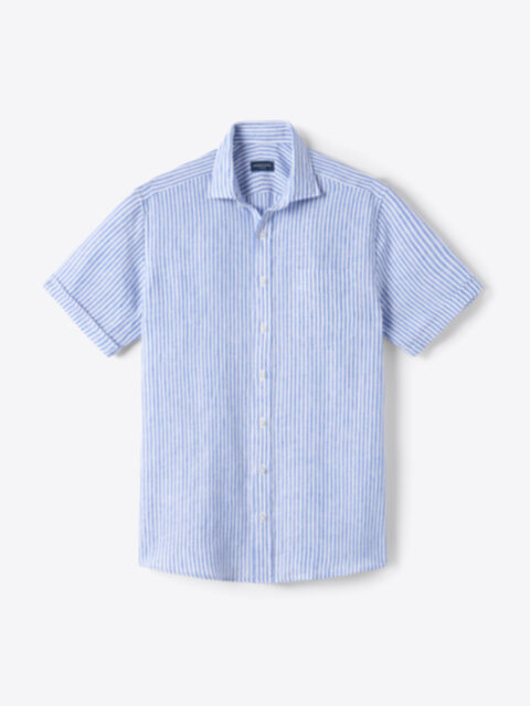 Shop Baird McNutt Blue Irish Linen Stripe