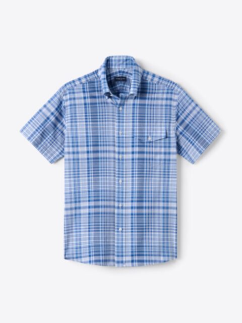 Shop Tonal Blue Plaid Madras