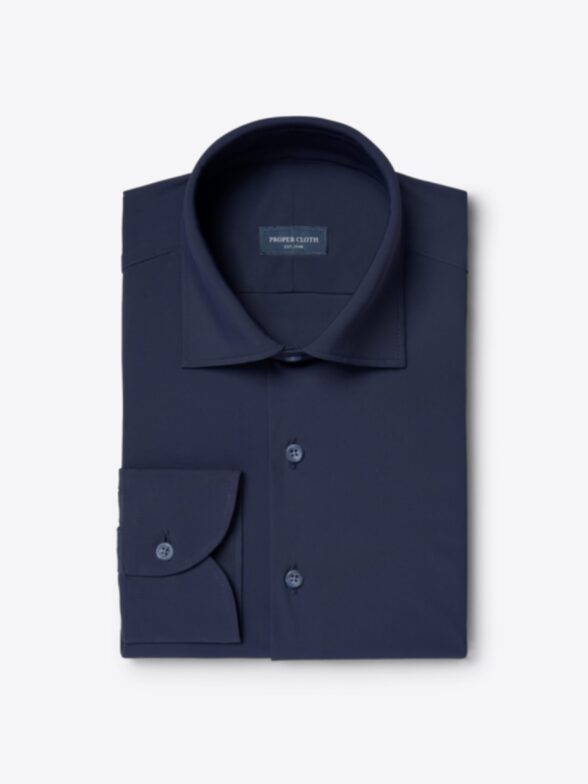 Italian Navy Performance Blend Dress Shirt Product Image