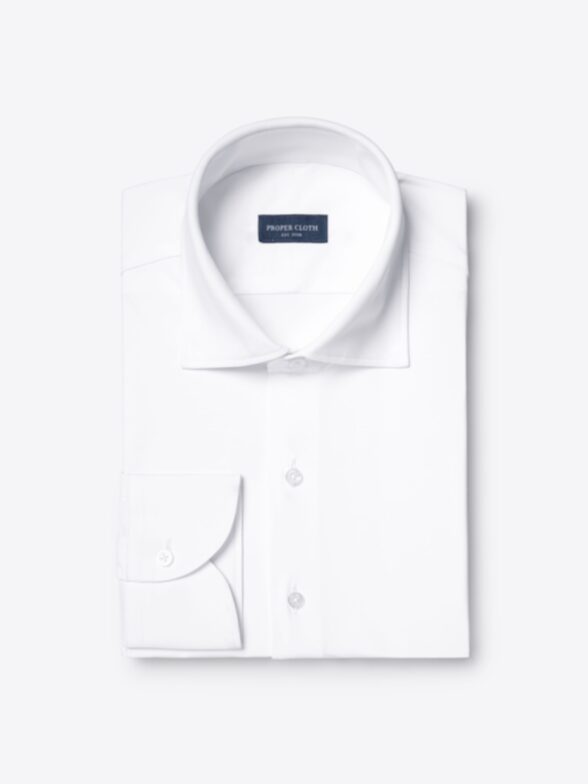 Italian White Performance Blend Dress Shirt Product Image