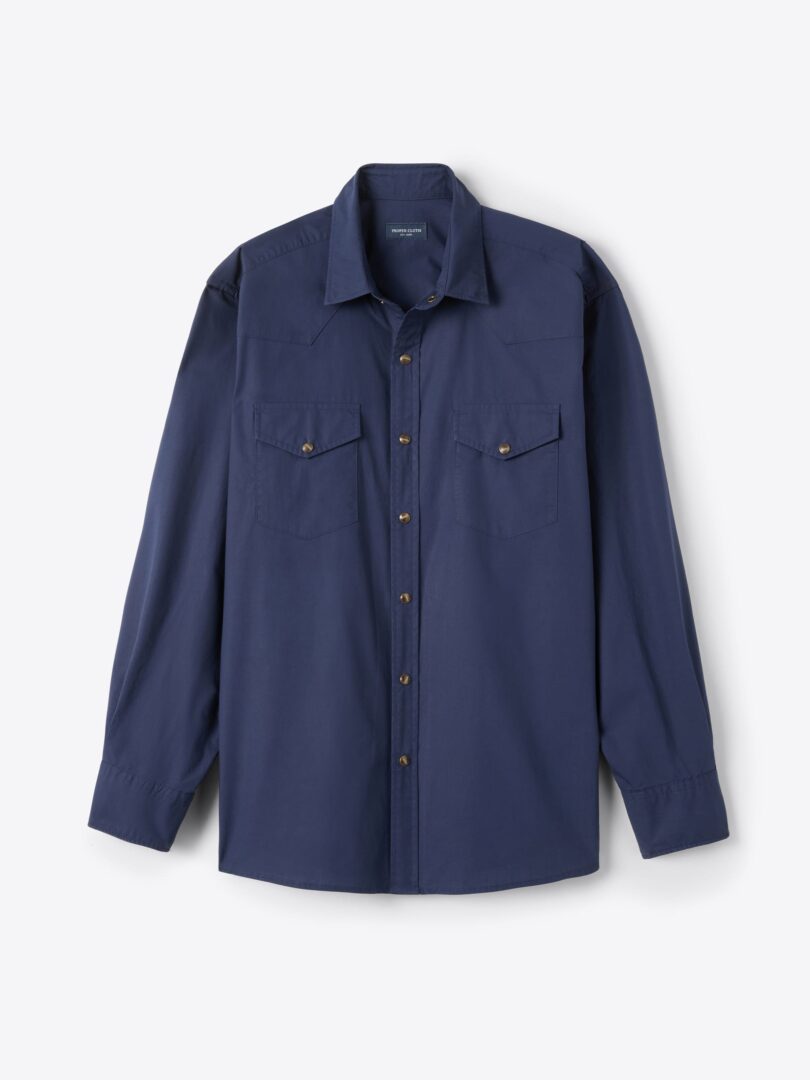 Troy Navy Washed Poplin 