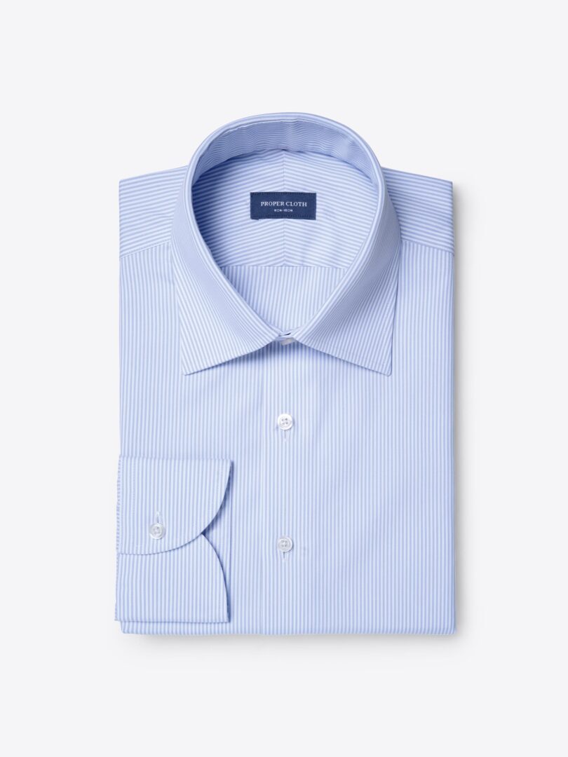 Non-Iron Light Blue Stripe Pinpoint 