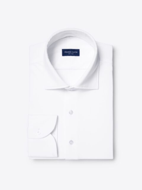 Shop Albini 120s White Stretch Luxury Knit