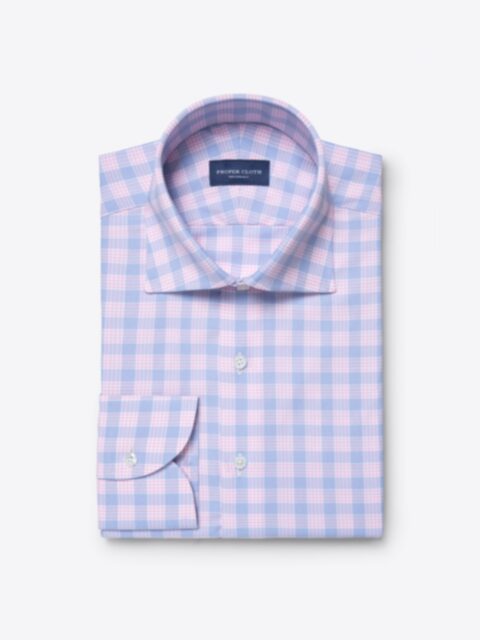 Shop Blue and Pink Multi Check Performance Blend