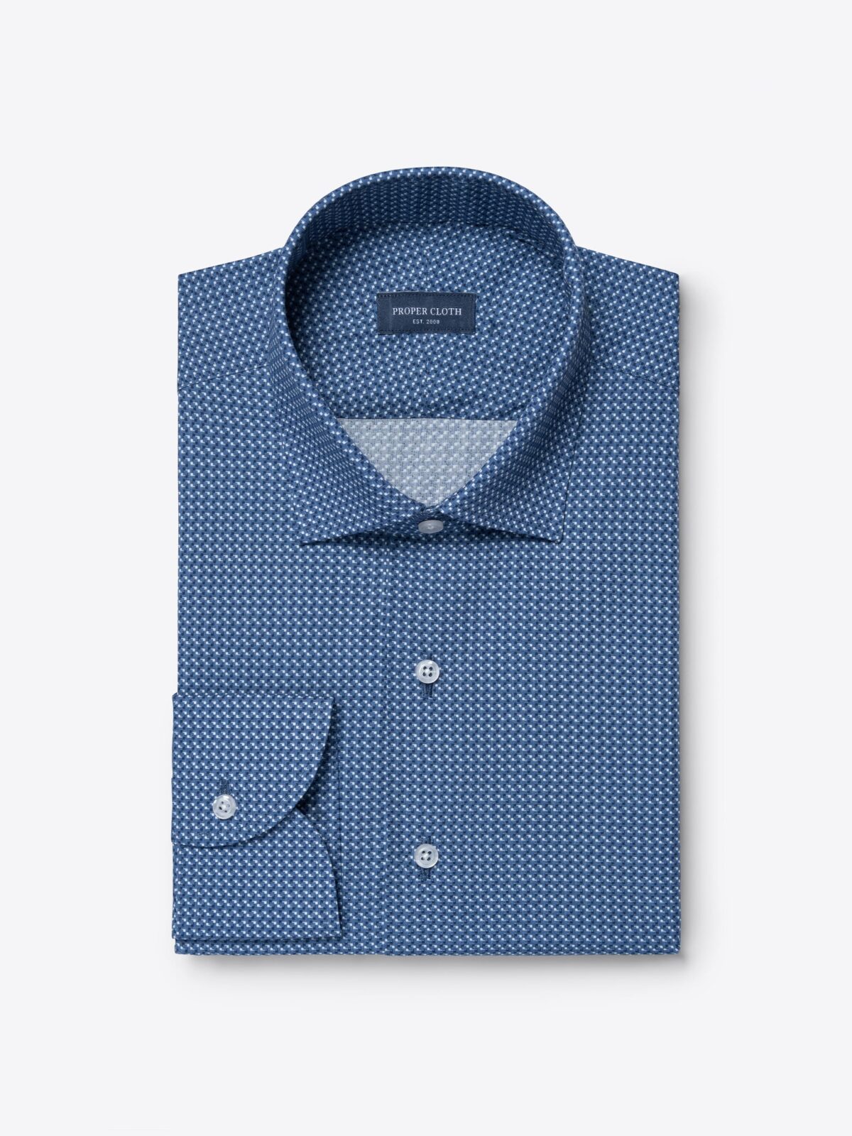 Albiate Slate and White Micro Print Shirt by Proper Cloth