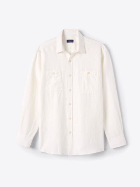 Shop Canclini Cream Sunwashed Cotton and Linen Blend