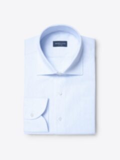 The Thomas Mason Wrinkle-Resistant Shirt in Light Blue Micro