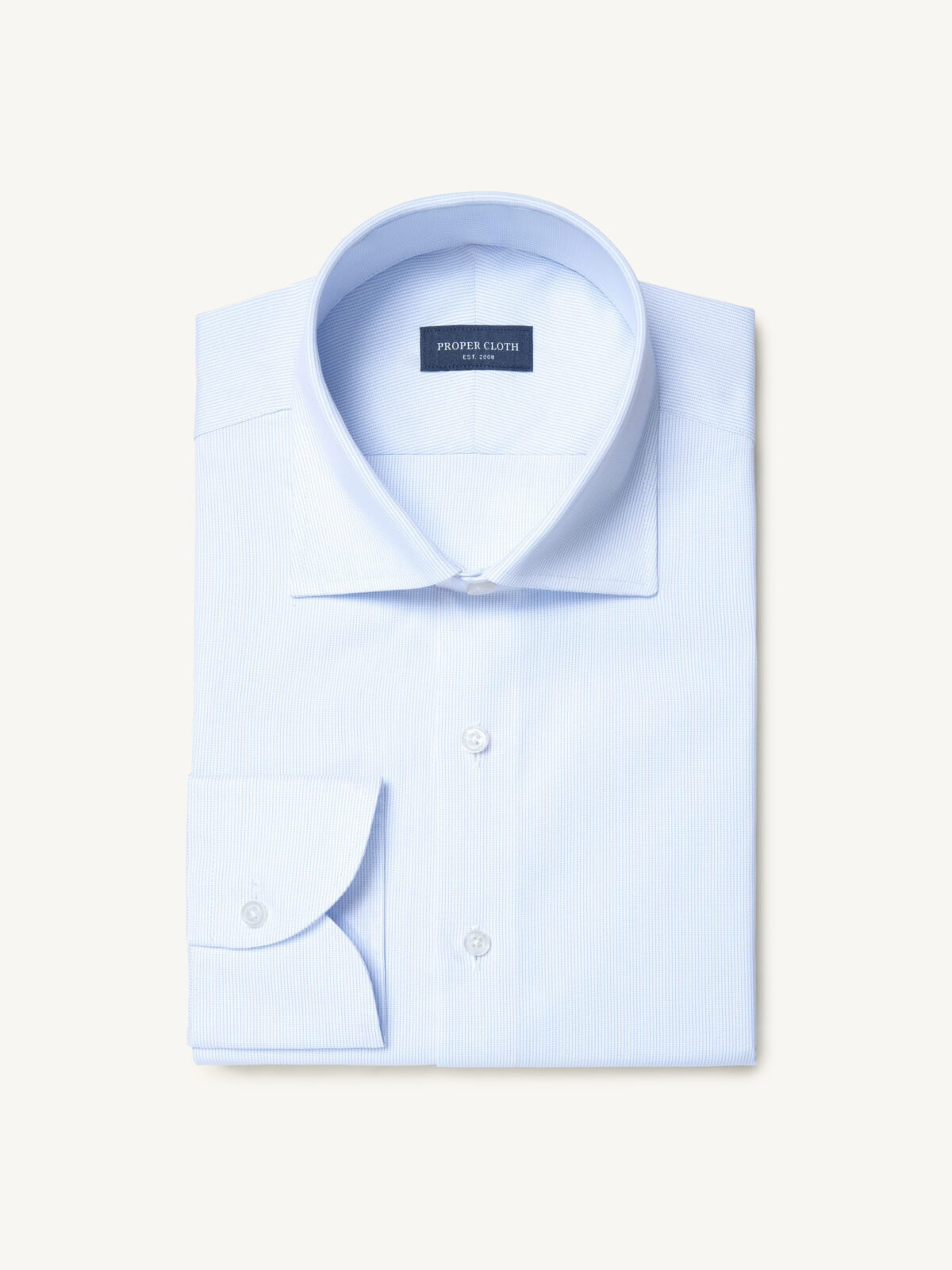 The Thomas Mason Wrinkle-Resistant Dress Shirt in Light Blue Micro