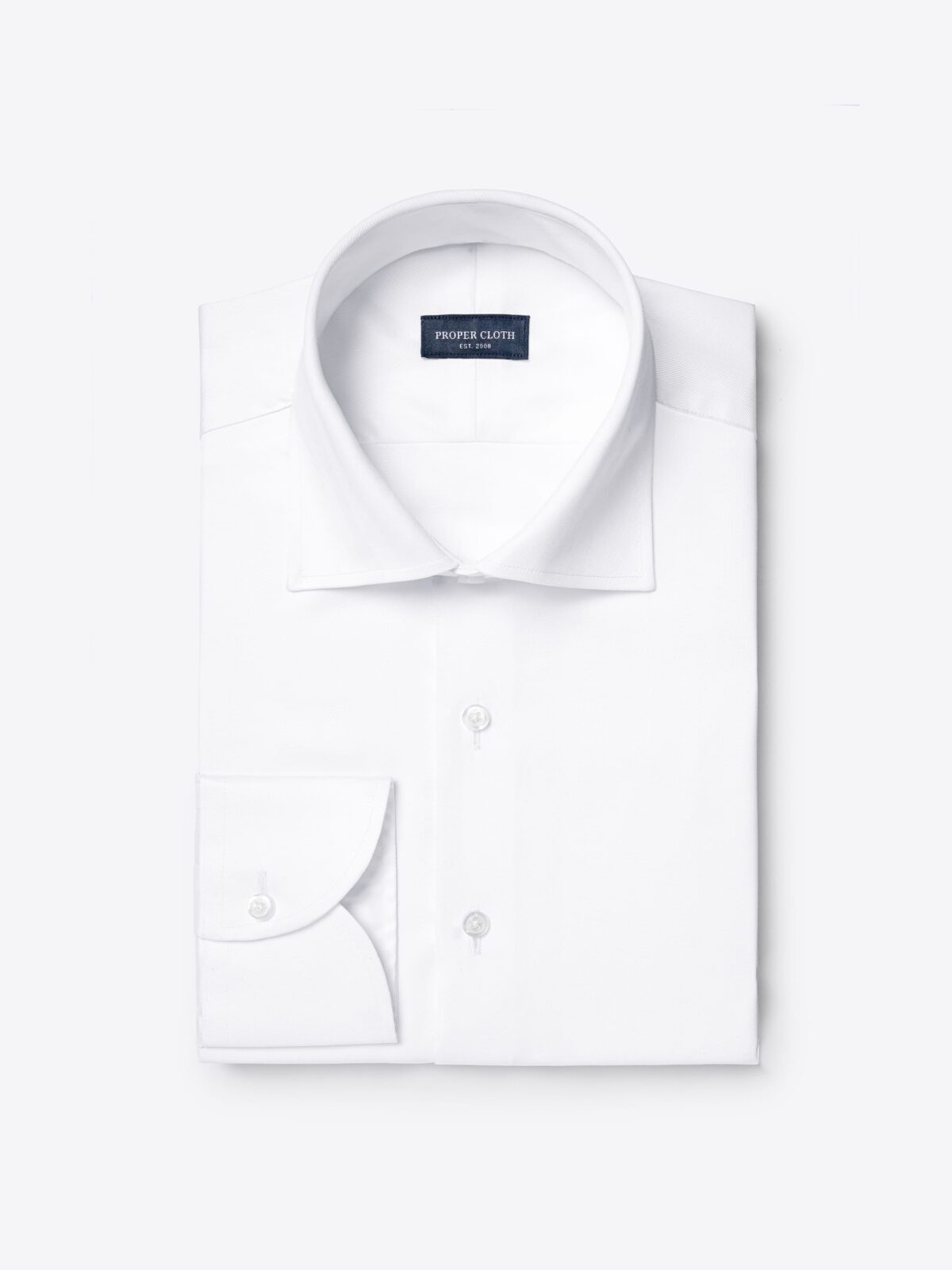 The Thomas Mason Wrinkle-Resistant Shirt in White Herringbone