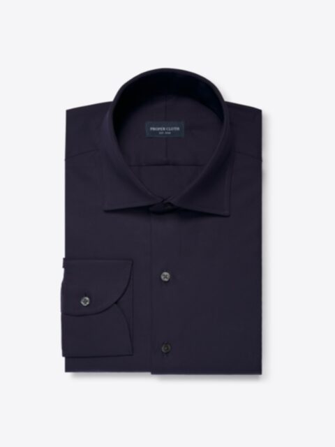The Thomas Mason Broadcloth Dress Shirt in Navy