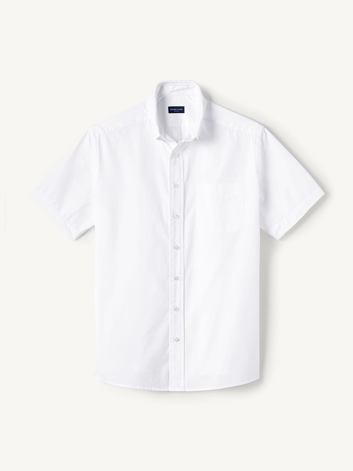 Proper Cloth Men's Troy White Washed Poplin Custom Dress Shirt - White, Size: 14, Regular, 100% Cotton Proper Cloth Men's Troy White Washed Poplin Custom Dress Shirt - White, Size: 14, Regular, 100% Cotton