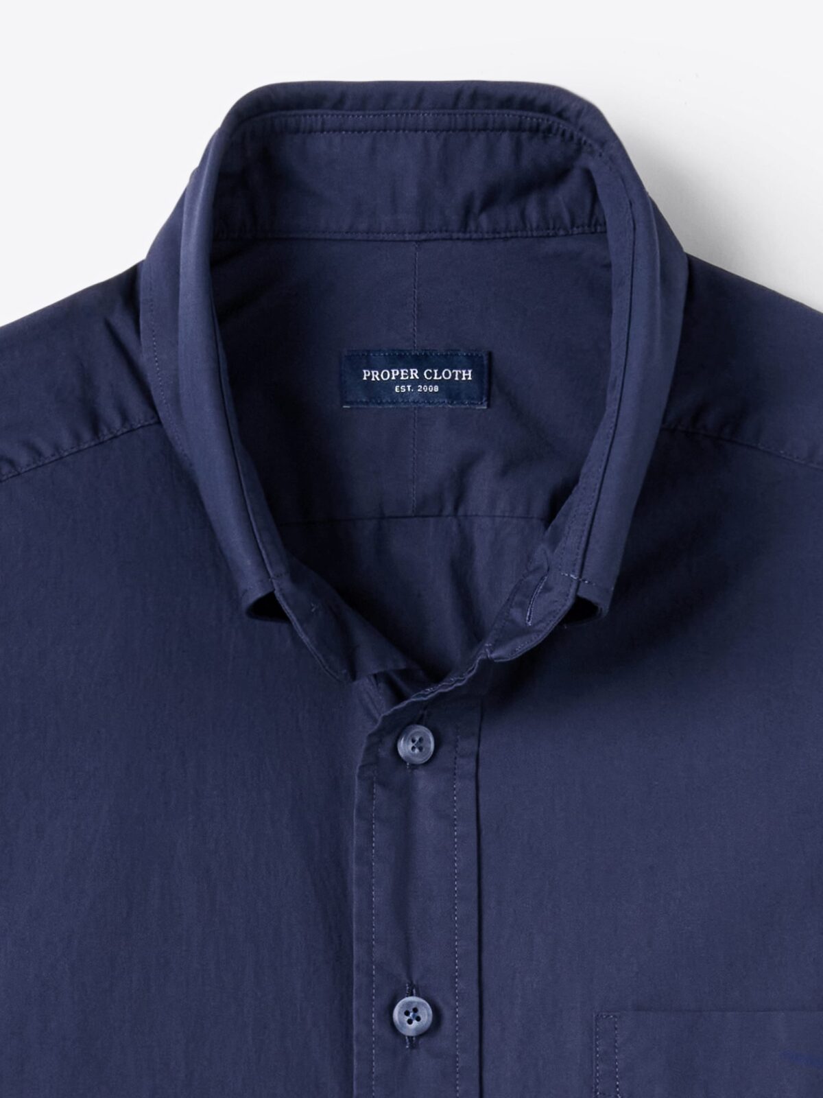The Washed Poplin Short Sleeve Shirt in Navy