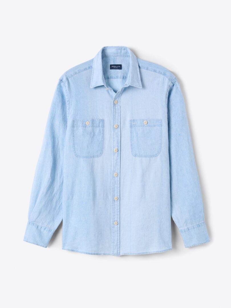 Japanese Washed Indigo Linen 