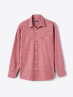 The Selvedge Chambray Utility Shirt in Red