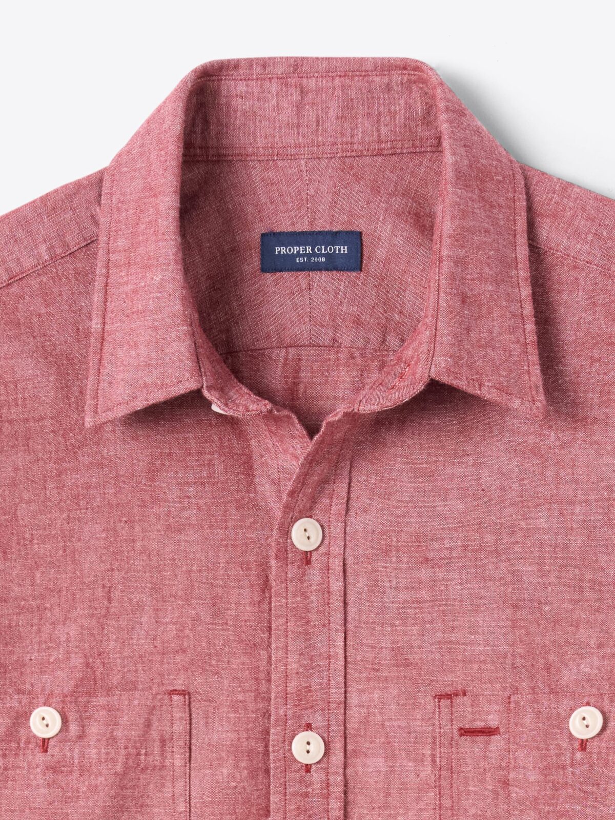 The Selvedge Chambray Utility Shirt in Red