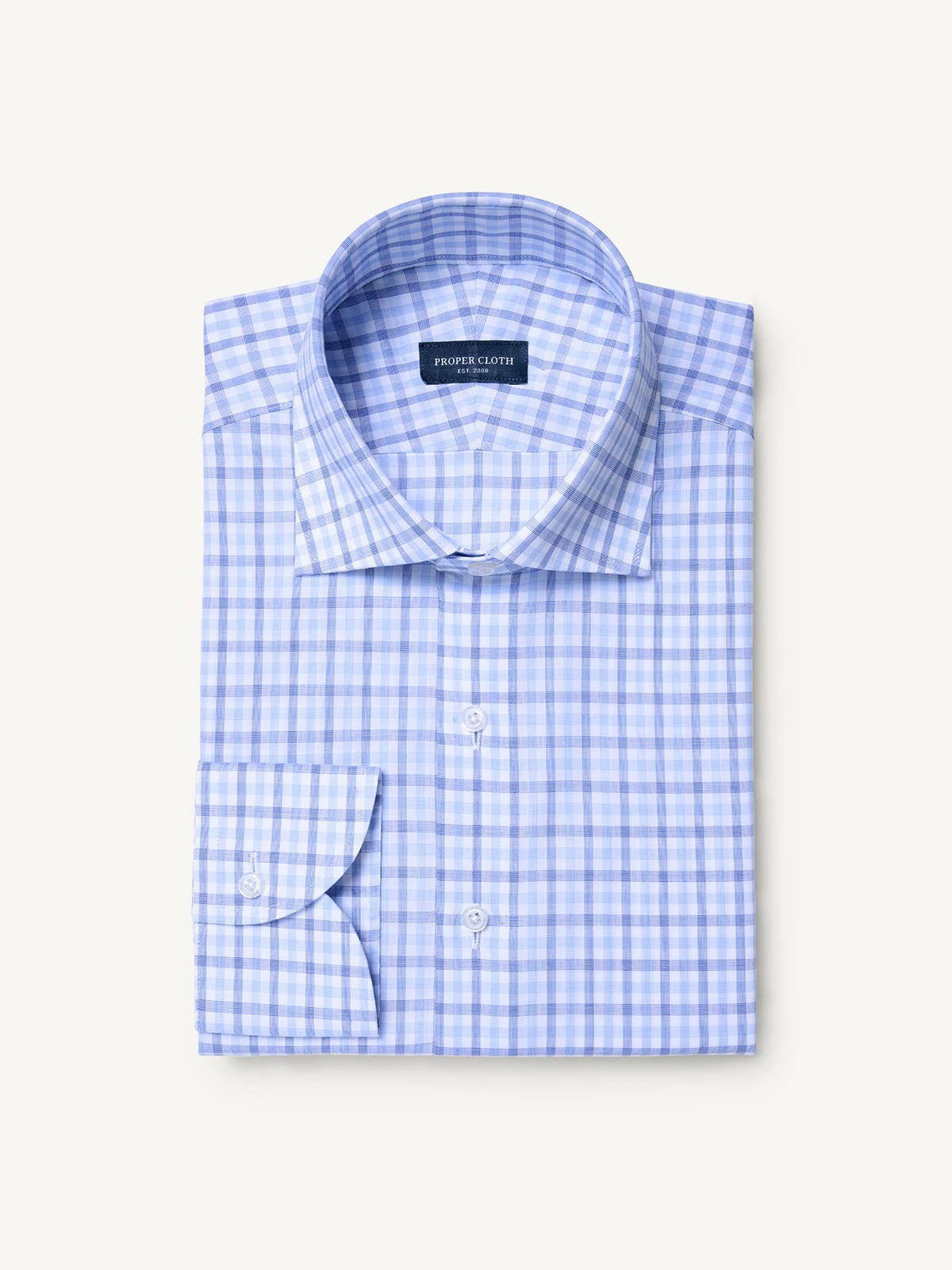 Irving Blue End on End Check Shirt